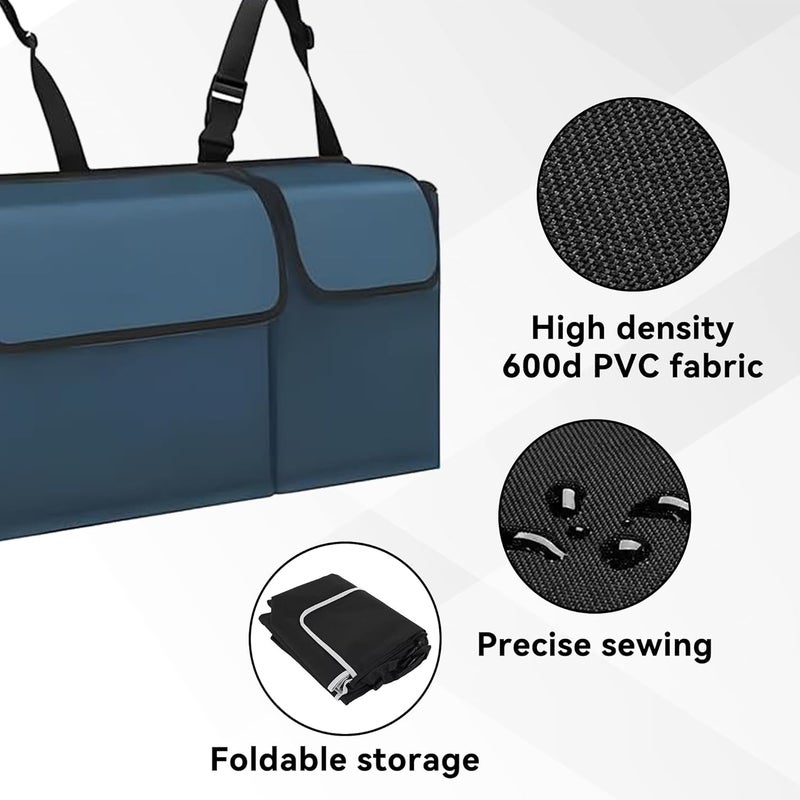 Tioollev Car Trunk Organizer, Backseat Hanging Large Storage with Adjustable Straps,Waterproof PVC Collapsible Cargo Bag, Car Interior Accessories for Auto SUV MPV (Blue) - Image 4